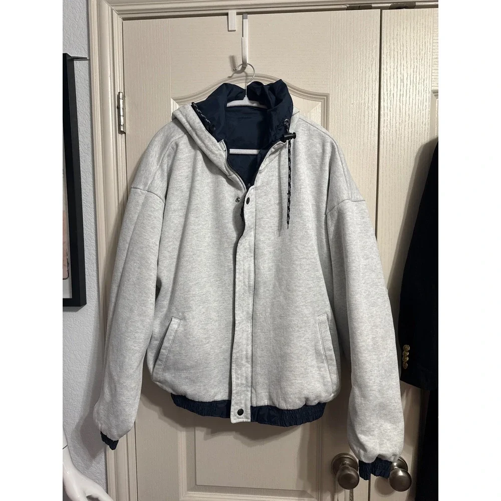Vintage SMU Mustangs Reversible‎ Hooded Jacket Athleisure Retro Sporty Oversized